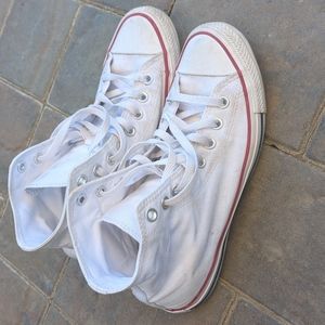 Classic women's 10 men's 8 white high top converse